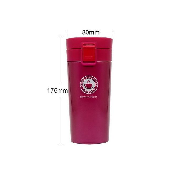 Mug Thermos A Café/Thé Chaud Et Froid Isotherme En Acier Inoxydable 380ml  Rouge - Prix en Algérie