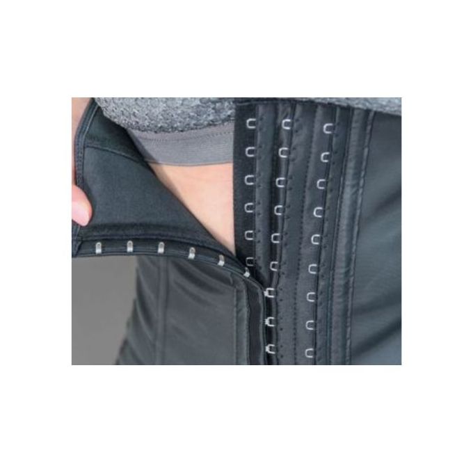 Corset Minceur Latex Noir Avec Armatures Métal - Taille Ajustable Par Fermeture éclair, Neuf Avec étiquette