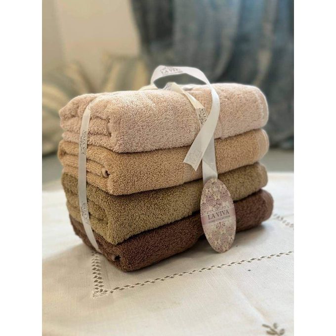 Lot De 4 Serviettes 50 X 100 Cm Et 2 Serviettes De Bain 70 X 140 Cm 100