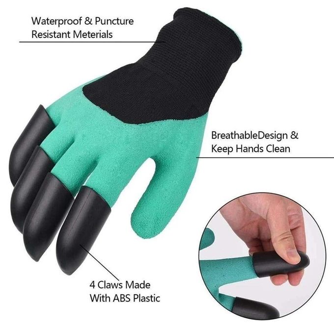 Gants De Jardinage, Gants de Jardin avec Des Griffes Pour Creuser Le Jardin(2  paires). - Prix en Algérie