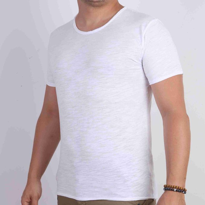 T-Shirt Homme 100% Coton - Blanc - Prix en Algérie