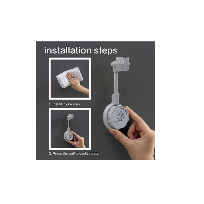 1 pièce 360 ° rotation ventouse support de douche grande adsorbabilité  ventouse support de douche fixation porte mur monté pomme de douche support  mural adjus