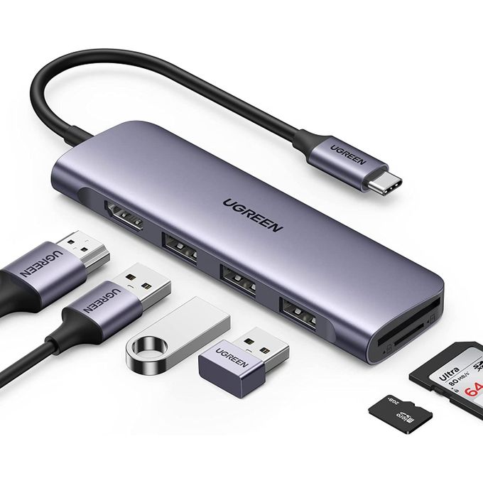 Hub USB C Adaptateur HDMI 4K (6en1) MicroSD Carte SD HDMI USB 3.0 - Prix en  Algérie