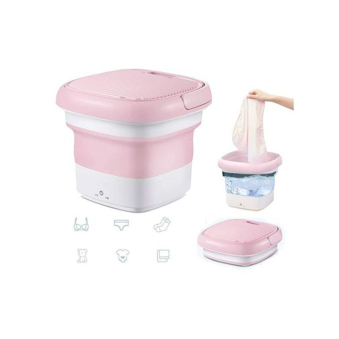 MINI Machine à laver pliante - 7L - 2kg- rose - 01 mois garantie