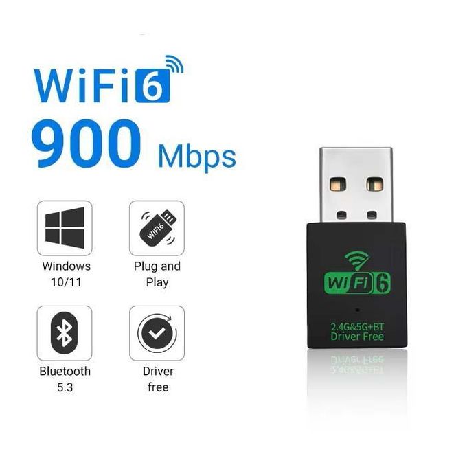 Clé WiFi,Adaptateur USB WiFi Bluetooth Double Bande 2.4-5.8GHz 600Mbps Antenne à Gain éLevé USB