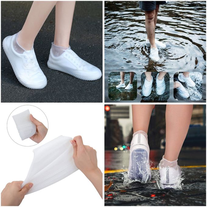 Couvre-chaussures imperméables de qualité supérieure avec bouton réglable,  protège-bottes de pluie, réutilisable, épais, non