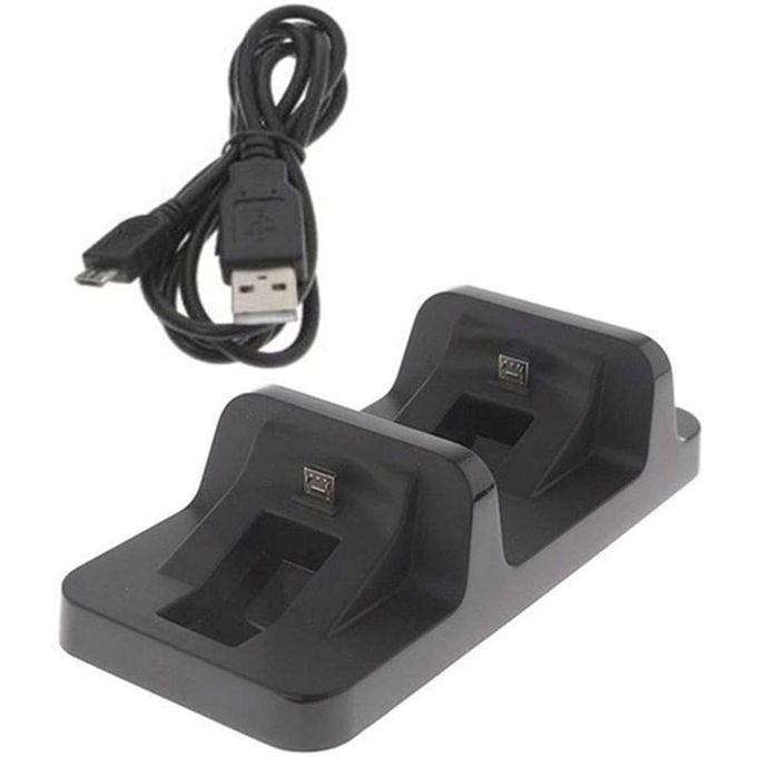 Shot - Support Chargeur pour 2 Manettes de PS4 Micro USB Playstation (NOIR)  - Manette PS4 - Rue du Commerce