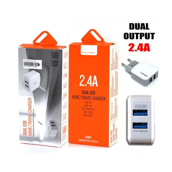 Chargeur 2.4A Usb + Micro Usb- Blanc - Prix en Algérie