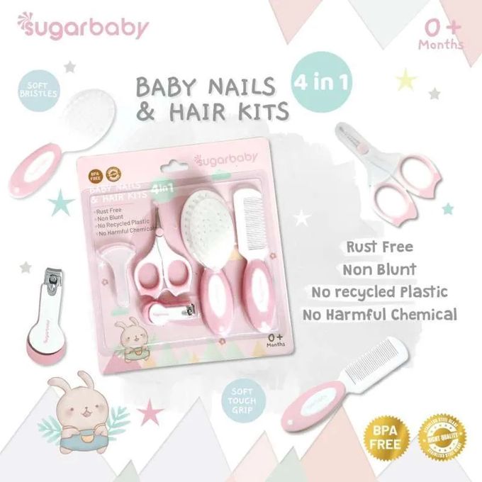Set De 4 Outils Pour Couper Les Ongles De Bébé - Ciseaux, Coupe-ongles, Pince, Lime En Verre (rose)