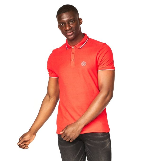  Smith & Jones Atherton Polo Shirt Pour Homme- Rouge  Sj116140