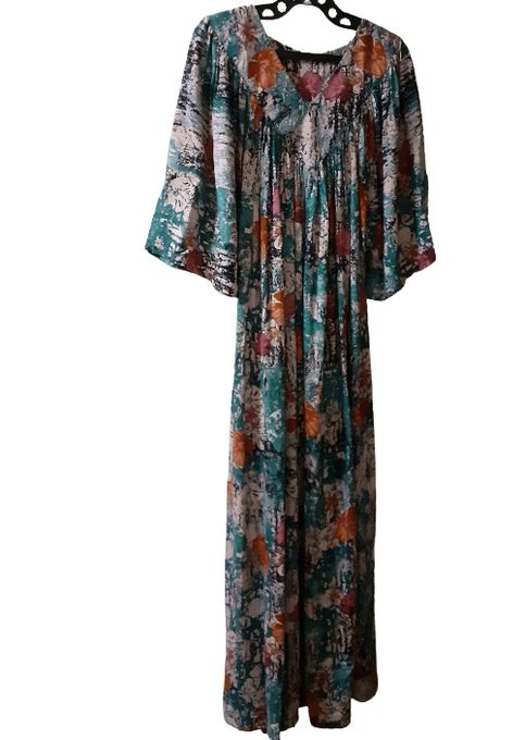  Robe d'hôtesse - Robe d'intérieur multicolore avec col V motif imprimé floral