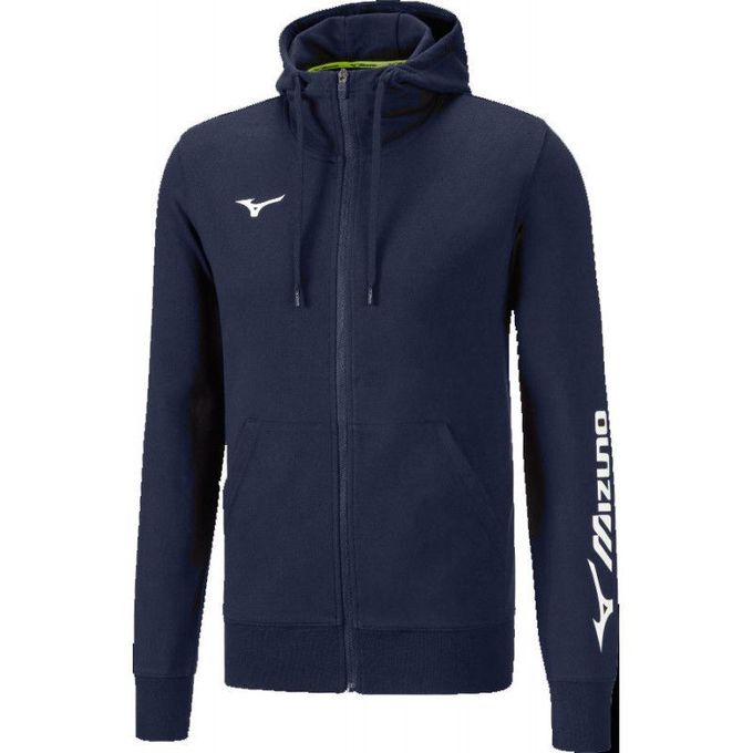  Mizuno Sweat A Capuche Full Zip Goodie Terry Bleu Marine