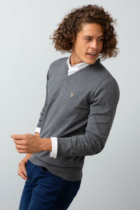  US POLO Pull Gris Pour Homme - Ref : 652129Vr081