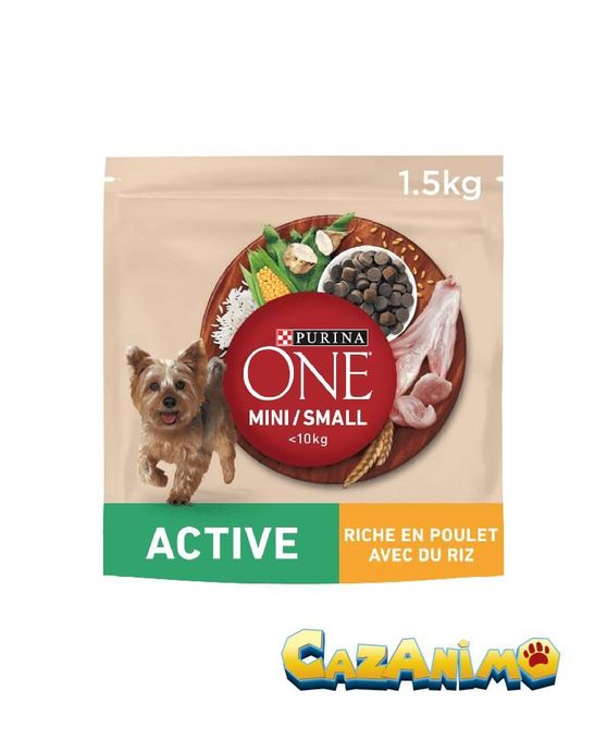  Purina One Mini/Small Active Croquettes pour Chiens Adultes de Petite Raceau Poulet 1,5kg 