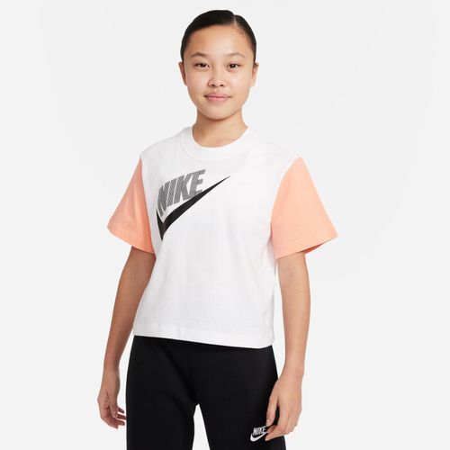  Nike T-shirt Fille TEE ESSNTL BOXY TEE DNC - DV0349-100 - Blanc/Rose