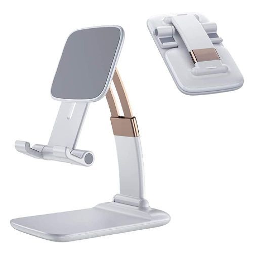  Générique Mini Support Téléphone & Tablette Pliable Flexible - Blanc