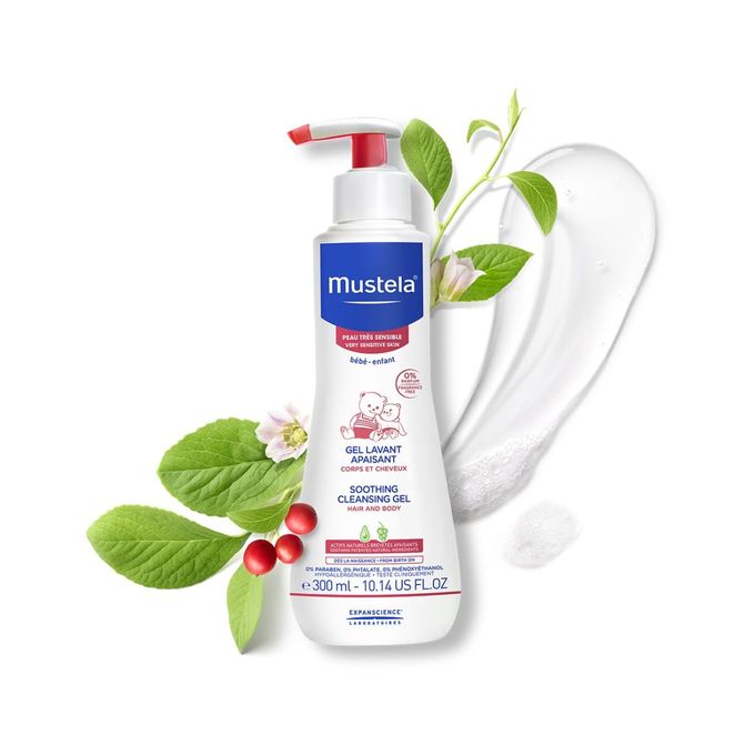  Mustela Gel Lavant Apaisant  Corps Et Cheveux Peau Très Sensible 300ml