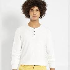  Kiabi Pull Kiabi – Slim Col Tunisien – XZ721 – Blanc