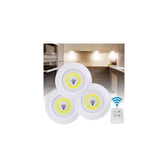  3 pcs lampe COB LED Night Light sans fil avec télécommande , lampe pour armoire