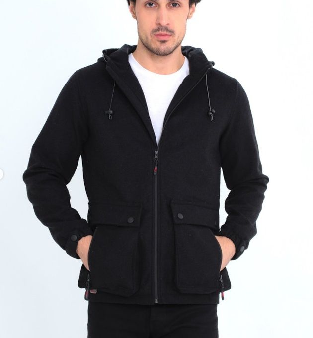  Full & Full Veste Manteaux Homme Blouson Parka Fashion Classic Sport En Tissu Tendance- Noir