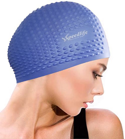  SpeedLife Bonnet Piscine Protection Oreille - 3D- Bleu Foncé