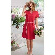  Linex Robe D'Été F-S-Un Dimanche Au Marché-Rouge