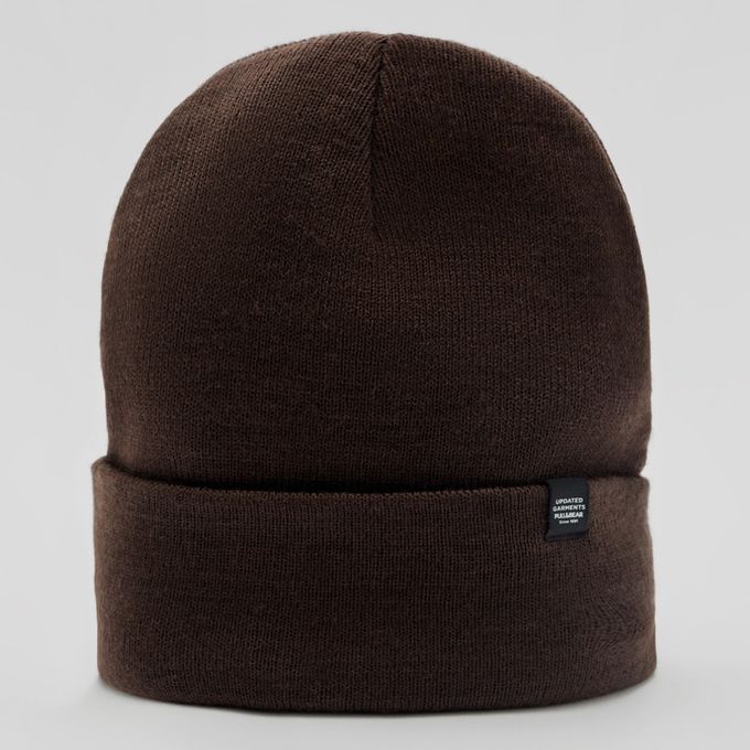  Pull & Bear Bonnet Double Épaisseur en Maille Fine - Marron