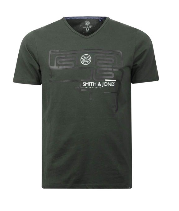  Smith and Jones Smith & Jones Tshirt V Col Pour Homme - Vert Khaki Sj112798