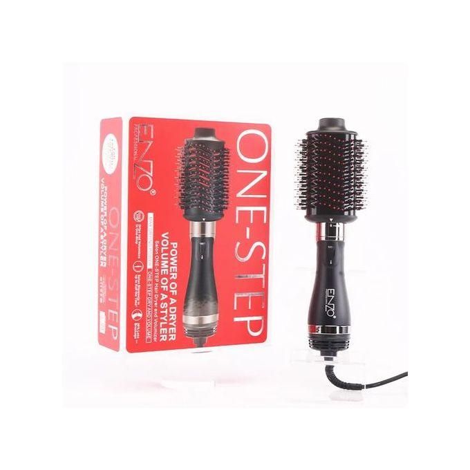  ENZO PROFESSIONAL  Brosse Pliable Électrique One Step, Brosse Chauffante Lissante Et Volumateur En Céramique