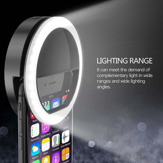  Selfie Mini Ring Light  Pour Selfie Mobil - noir ,for smartphone