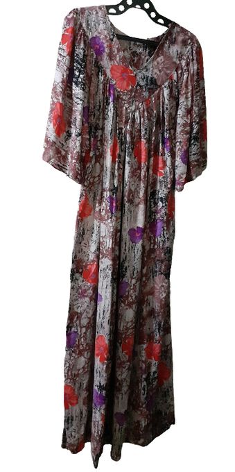  Robe d'hôtesse - Robe d'intérieur multicolore avec col V motif imprimé floral