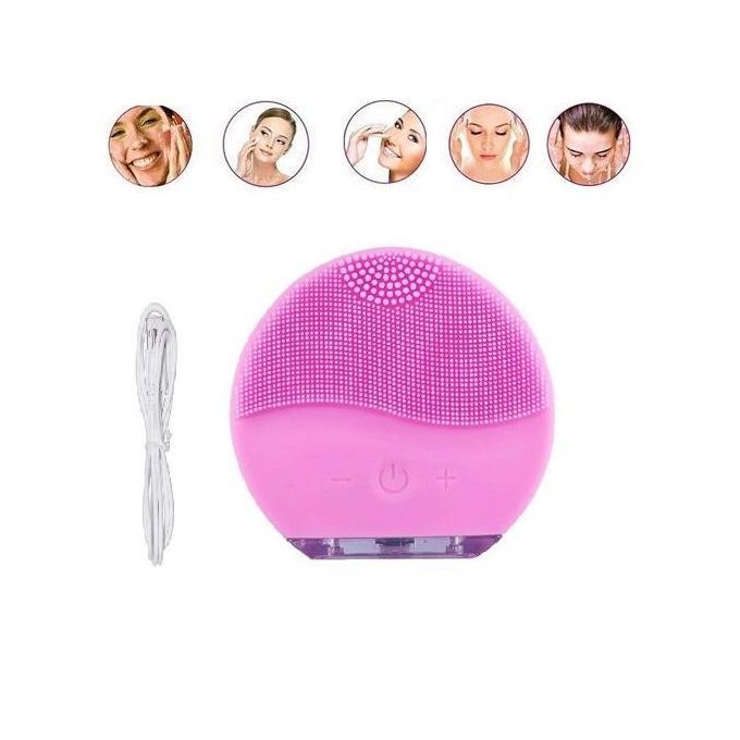  Brosse Electrique Nettoyant Visage Silicone - Rose