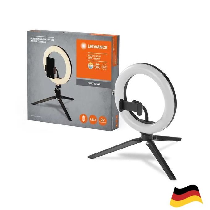  Ledvance Anneau lumineux pour caméra mobile de bureau, (PC), 5,5 W- Produit Allemagne