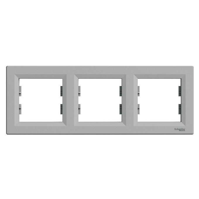  Schneider PLAQUE 3 POSTES HOR, Aluminium