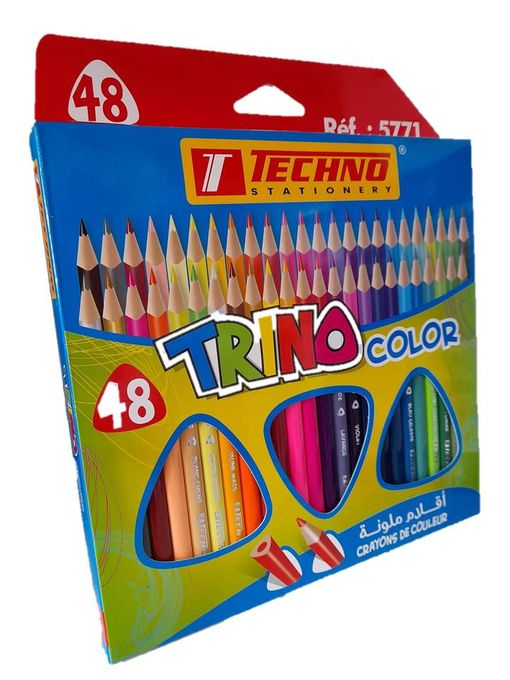  Techno Crayons de Couleurs - Boite de 48 Couleurs -5771