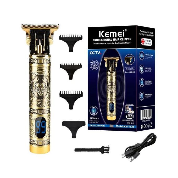  Kemei Tendeuse Rechargeable Avec Ecran - Km1325 - Gris