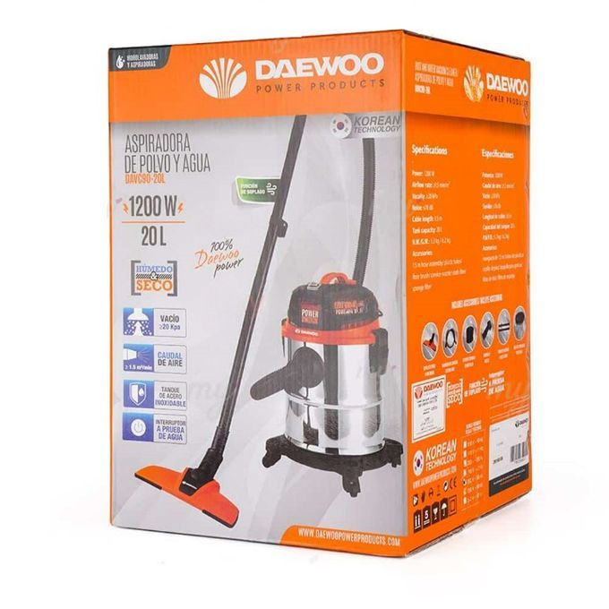  Daewoo Aspirateur  1200W 20L Power Products inox DAVC90-20L