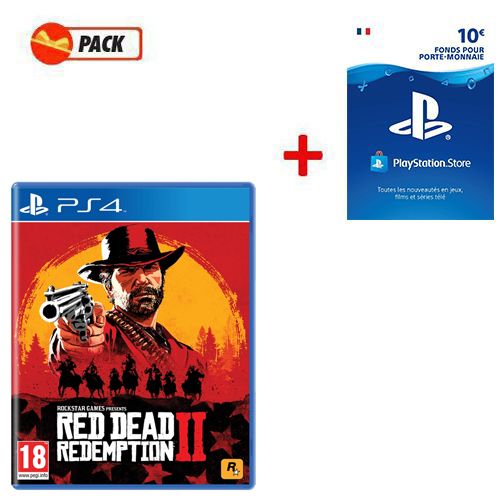  Sony Pack Jeu Video Red Dead   + Carte de Crédits PSN 10 € PS4 - PS3 - PS VITA