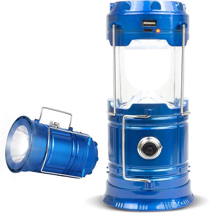  Lanterne rechargeable Solaire De Camping - bleu violet