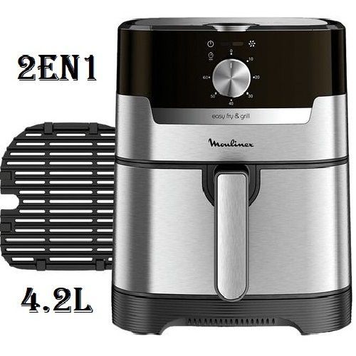  Moulinex Friteuse sans huile   2EN1 Easy Fry & Grill XL 4.2L -1400W-  Noir/Argent