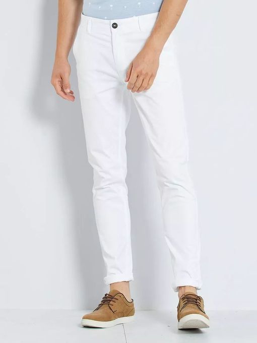  Kiabi pantalon toile kiabi – Chino -XP836– Blanc