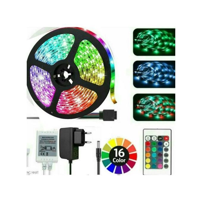  Ruban Led + Télécommande - Jeux De Lumière Multicolore - RGB
