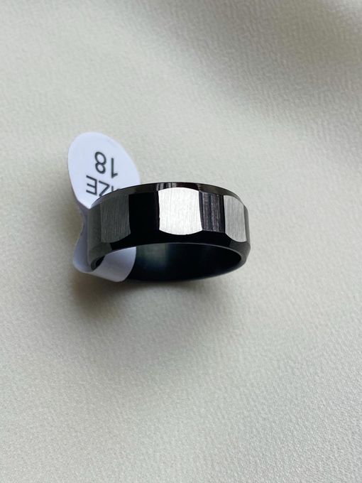  Bague En Acier Inoxydable - Simple - Silver&Black