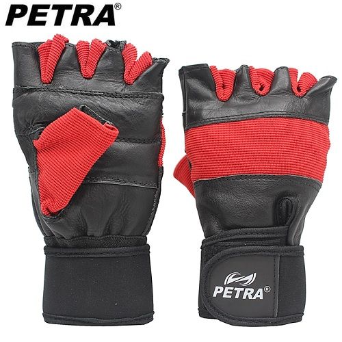  Petra Gant de Musculation cuir (Noir et Rouge)