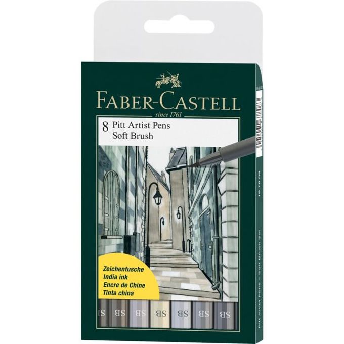  Faber Castel ETUI-8-FEUTRES-ENCRE-DE-CHINE-FABER-CASTELL-PITT-ARTIST-PEN-SOFT-BRUSH