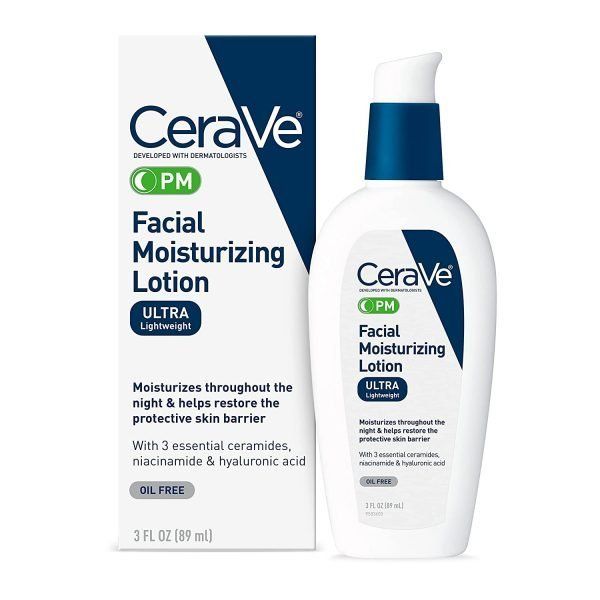  Cerave Lotion Hydratante Nuit pour le visage,PM pour peaux normales à sèches avec Essential Ceramides,Niacimide & Hyaluronic acid - 89ML
