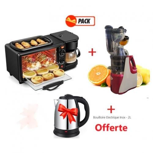  Multismart Pack Petit Déj : Four 3en1 + Extracteur de Jus + Bouilloire offerte