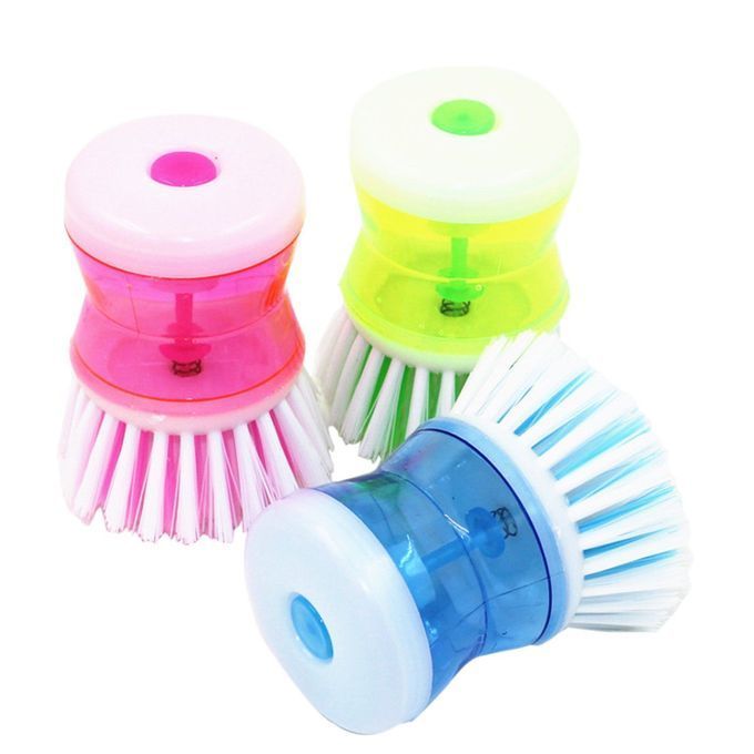  Ensemble De 3 Brosses À Vaisselle Avec Distributeur De Savon