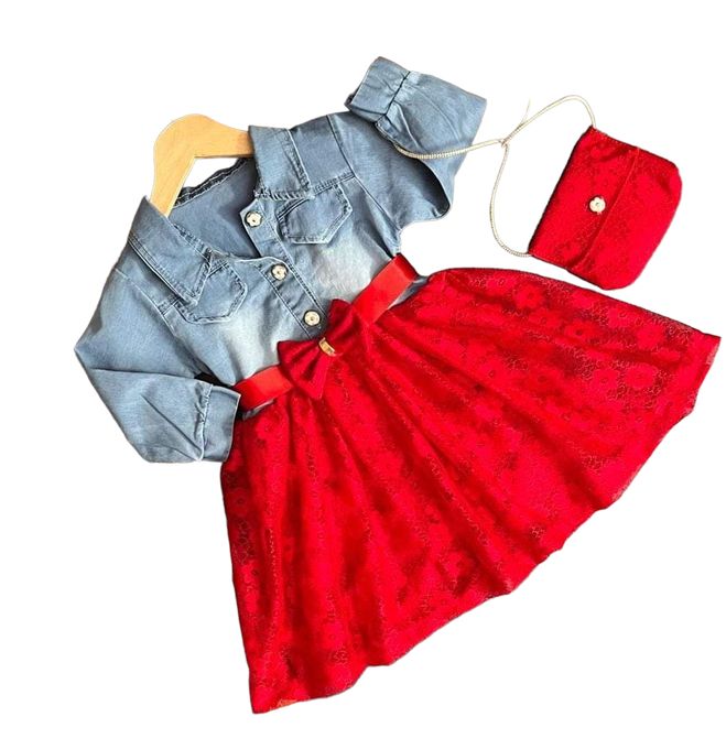  Robe jeans rouge