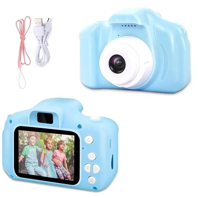  Caméra antichoc rechargeable multifonctionnelle pour enfants bleu